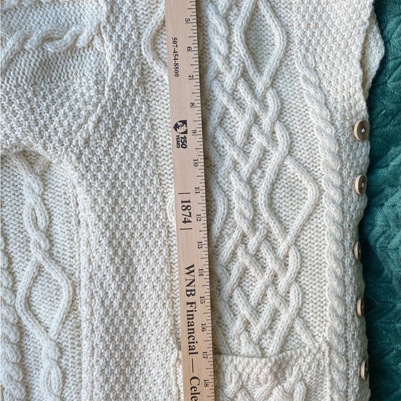 Merino Wool Cable Knit Cardigan Sweater - Picture 8 of 12